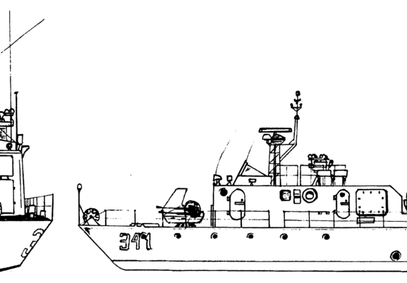Корабль Yugoslavia - Novi Sad RML-341 [Nestin-class River Minesweeper] - чертежи, габариты, рисунки